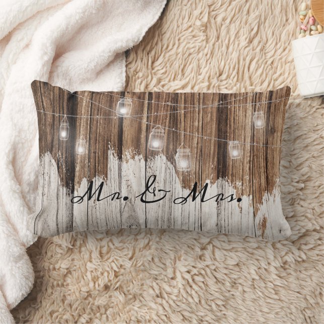 Almofada Lombar Madeira Marrom Rústica com Luzes personalizáveis (Cobertor)