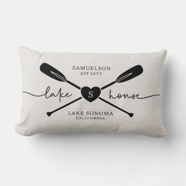 Almofada Lombar Madeira russa do lago moderno (Frente)