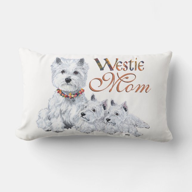 Almofada Lombar Mãe do West Highland White Terrier (Frente)
