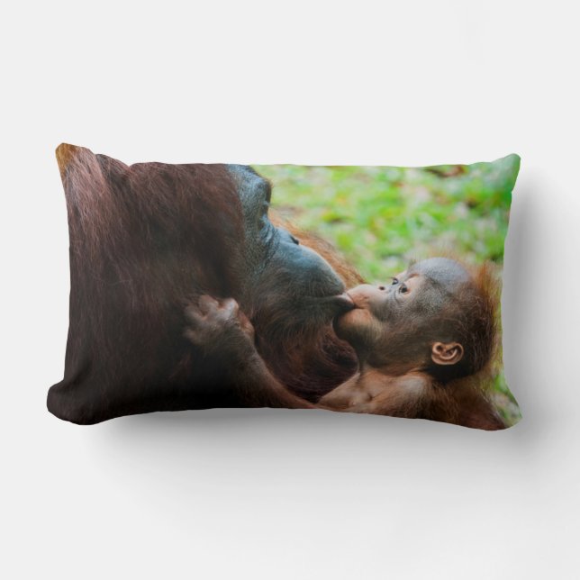 Almofada Lombar Mãe e bebê Orangutan (Frente)