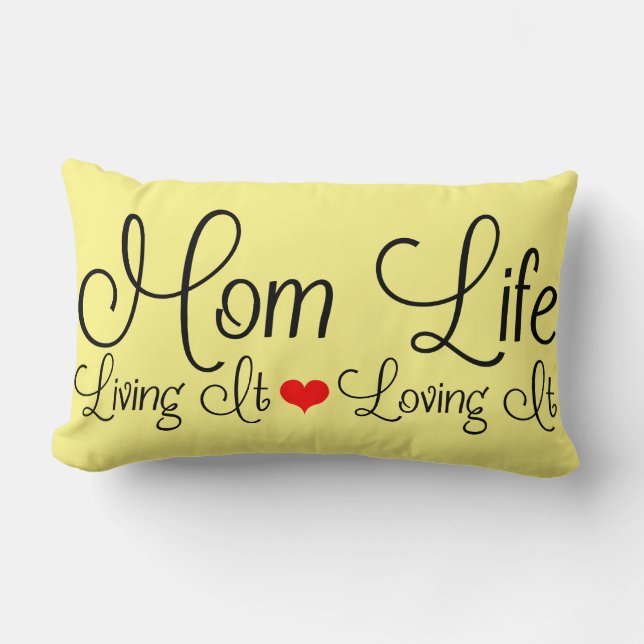 Almofada Lombar Mãe Vida | Vivendo | Amarelo de amor (Frente)