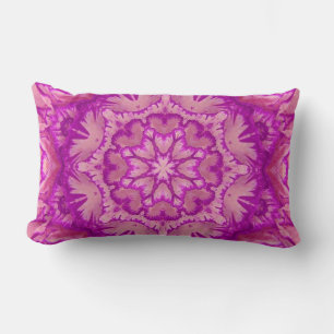 Almofada Lombar Magenta e Floral Vitoriano Rosa