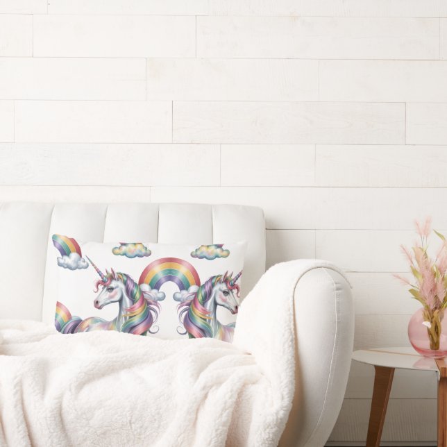 Almofada Lombar Magical Rainbow Unicorn (Sofá)
