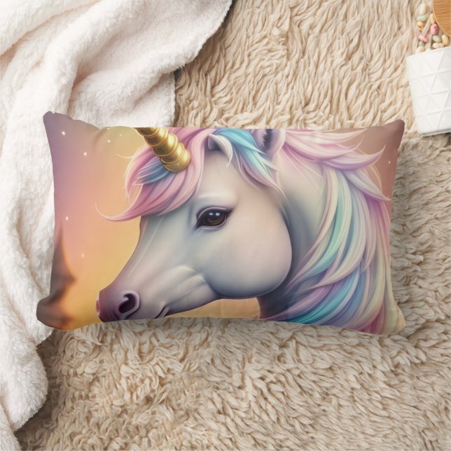 Almofada Lombar Magical Rainbow Unicorn Personalized (Cobertor)
