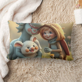 Almofada Lombar „Magische Freunde im Blütenland“