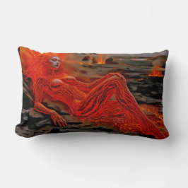 Almofada Lombar "Magma Dormindo" - Retrato de Mulher Vulcânica