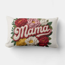 "Mama" Floral Crochet Cushion – Mother's Day – Gif