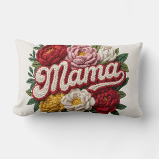 Almofada Lombar "Mama" Floral Crochet Cushion – Mother's Day – Gif