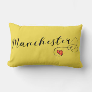Almofada Lombar Manchester Heart Travesseiro decorativo, Inglaterr