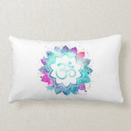 Almofada Lombar Mandala lombar de Lotus da aguarela do símbolo do