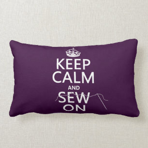Almofada Lombar Mantenha a calma e Sew em (em todas as cores)