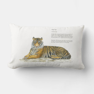 Almofada Lombar Mão majestosa pintou Tigre Bengala