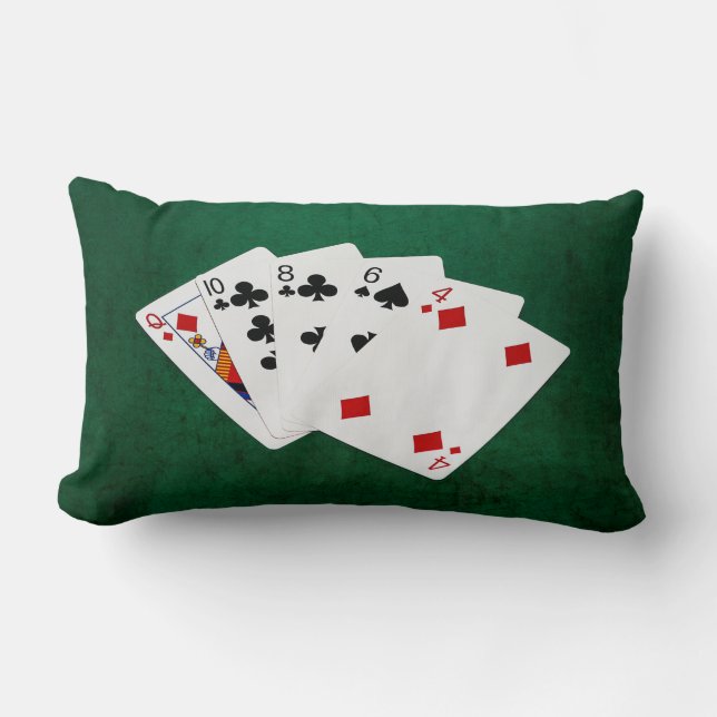 Almofada Lombar Mãos de pôquer - Cartão alto - Rainha (Frente)