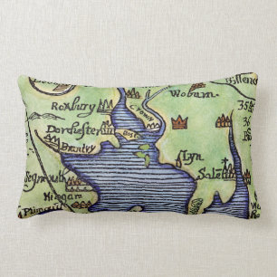ALMOFADA LOMBAR MAPA 1677 DE NOVA INGLATERRA