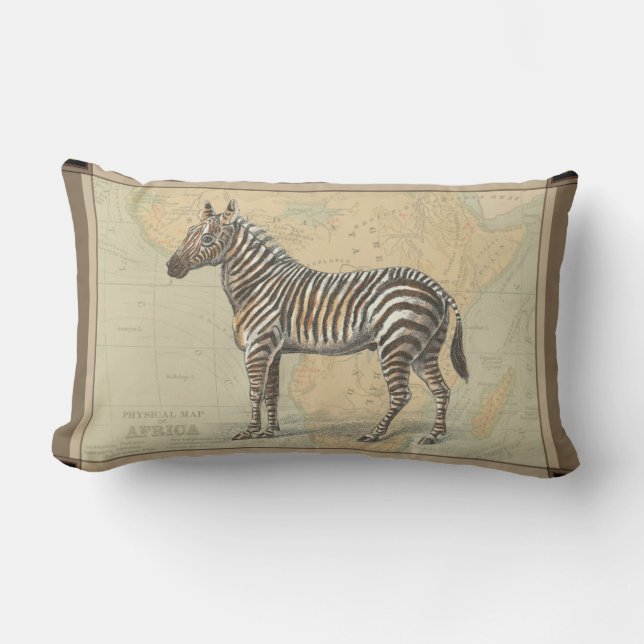 Almofada Lombar Mapa africano e zebra (Frente)