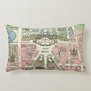 Almofada Lombar Mapa de ilustração de Vintage French Versailles