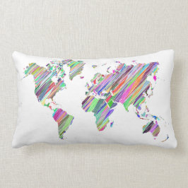Almofada Lombar Mapa do Mundo do Arco-Íris