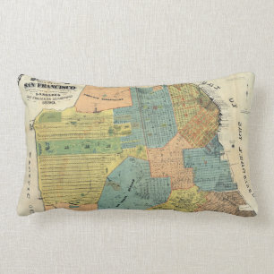 Almofada Lombar Mapa do vintage de San Francisco (1890)