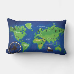 Almofada Lombar Mapa Mundial