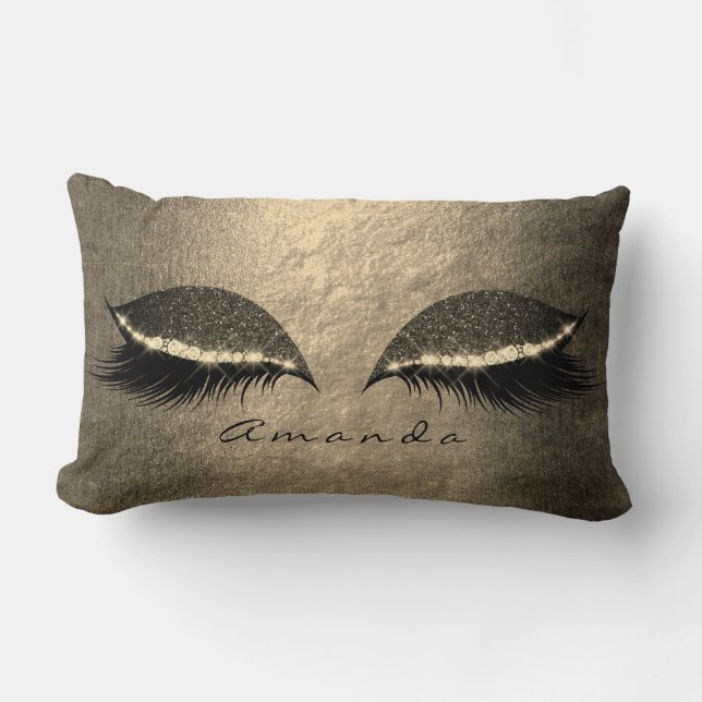 Almofada Lombar Maquiagem de Literatura Personalizada Dourada da I (Frente)