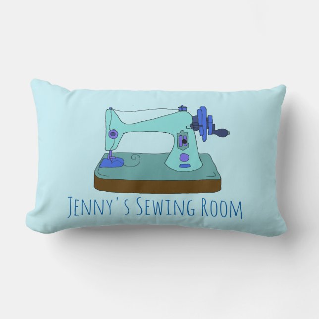 Almofada Lombar Máquina de costura por safra. Adoro costurar perso (Frente)