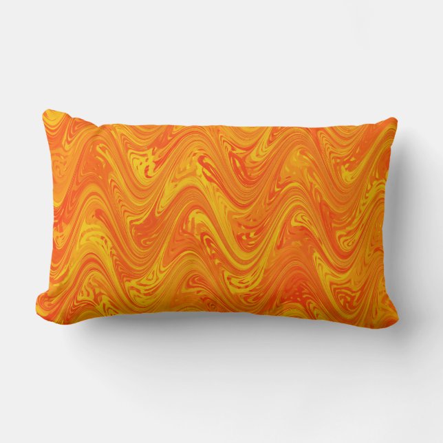 Almofada Lombar Marbling Orange Yellow Red Pattern (Frente)