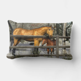 Almofada Lombar Mare e Foal no Travesseiro lombar de inverno