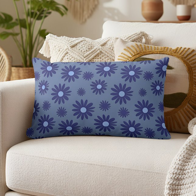 Almofada Lombar Margarida Azul (blue daisy pattern pillow)