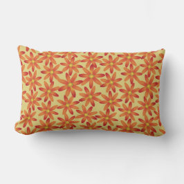 Almofada Lombar Margarida Floral em Amarelo Quente Retro Sunburst