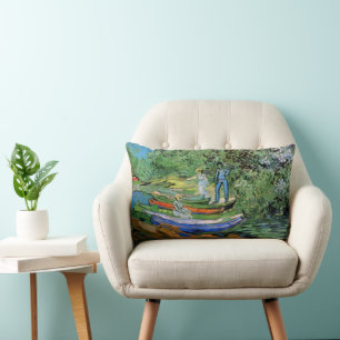 Almofada Lombar Margem do Oise em Auvers por Vincent van Gogh