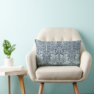 Almofada Lombar Marinho Azul Coelho Branco William Morris