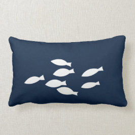 Almofada Lombar Marinho Azul, Travesseiro decorativo Náutico, Peix
