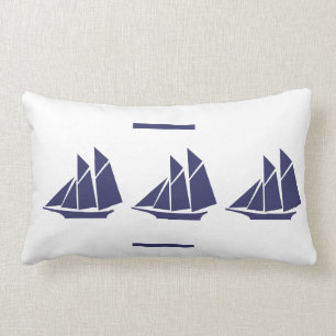 Almofada Lombar marinho barco a vela TRAVESSEIRO branco costeiro
