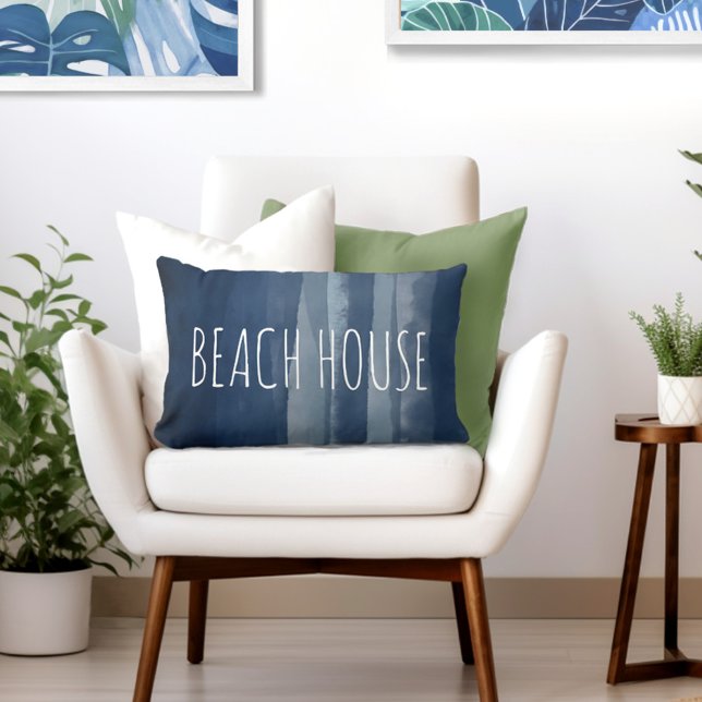 Almofada Lombar Marinho Costeiro da Beach  Azul Travesseiro lombar (Coastal Elegance Redefined: Explore Totally Coast's Beach House & Coastal Lumbar Pillow Designs)