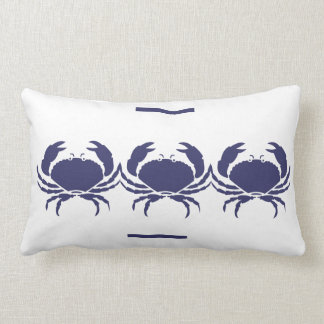 Almofada Lombar marinho CRABS — TRAVESSEIRO branco — vida costeira
