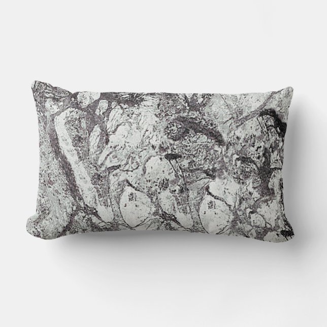 Almofada Lombar Mármore preto e branco (Frente)