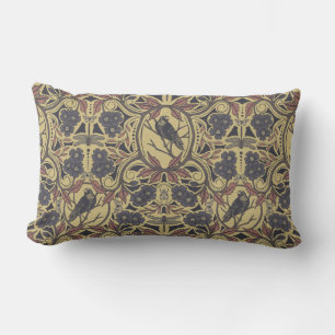 Almofada Lombar Mauve, Tan & Cinza Crow & Dragonfly Floral