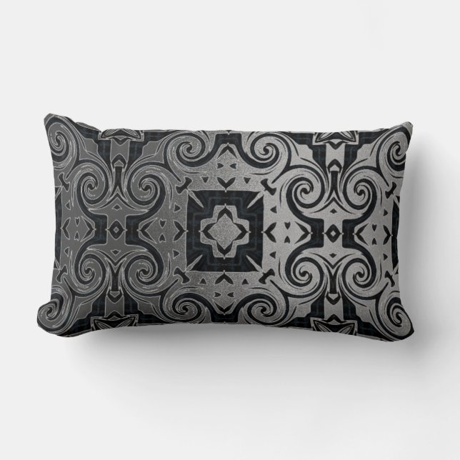 Almofada Lombar Medaliano Black/Silver Texture 1 Design/ Black (Frente)