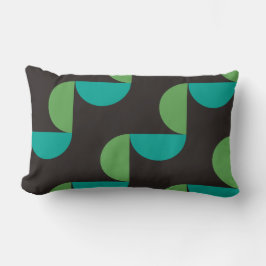 Almofada Lombar Médio Século Moderno Castanho verde e turquesa
