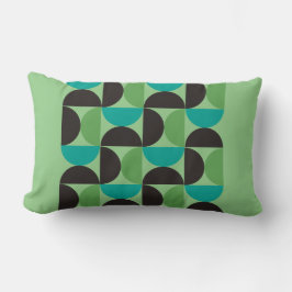 Almofada Lombar Médio Século Moderno Castanho verde e turquesa