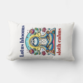 Almofada Lombar Meditação Pacífica de Lama com Flores de Lotus
