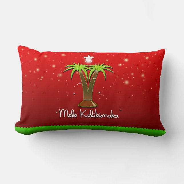Almofada Lombar Mele Kalikimaka Palm Tree para Xmas (Frente)