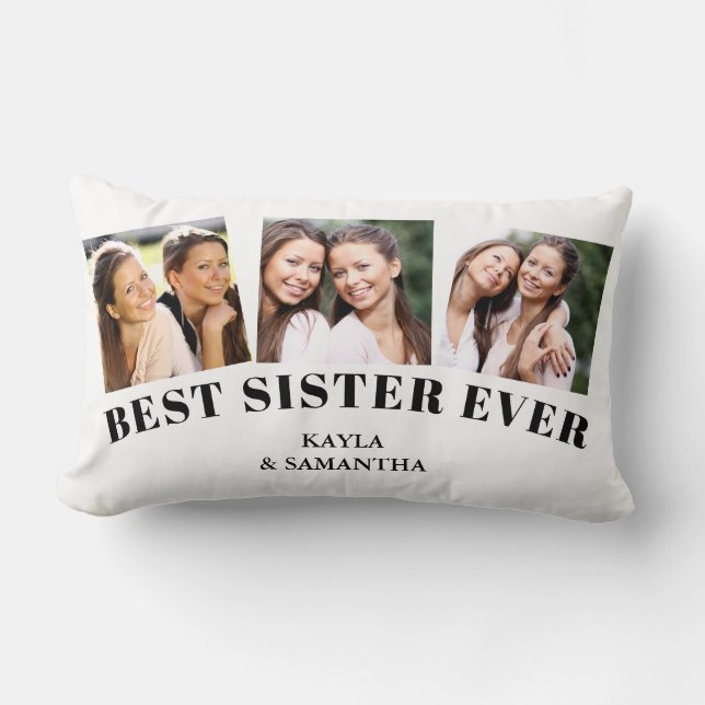 Almofada Lombar Melhor Colagem de Fotos da Irmã (Frente)