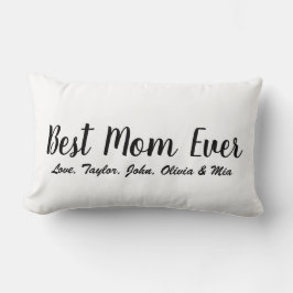 Almofada Lombar Melhor Mãe Escrita Preta Branca Texto Personalizad