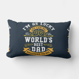 Almofada Lombar Melhor Pai do Mundo Laranja Branco Azul