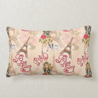 Almofada Lombar Menina da forma no teste padrão de Paris