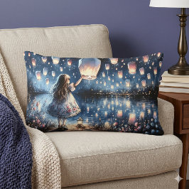 Almofada Lombar Menina do Lago de Lanterna Celeste Caprichosa