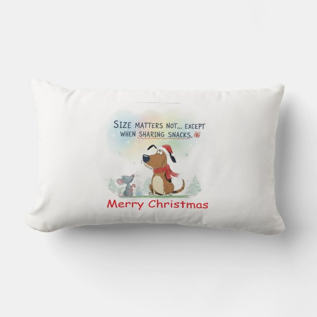 Almofada Lombar Merry Christmas dog santa throw pillow (Frente)