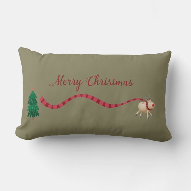 Almofada Lombar Merry Christmas Reindeer (Frente)