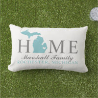 Michigan Home Aqua Cinza Família Monograma